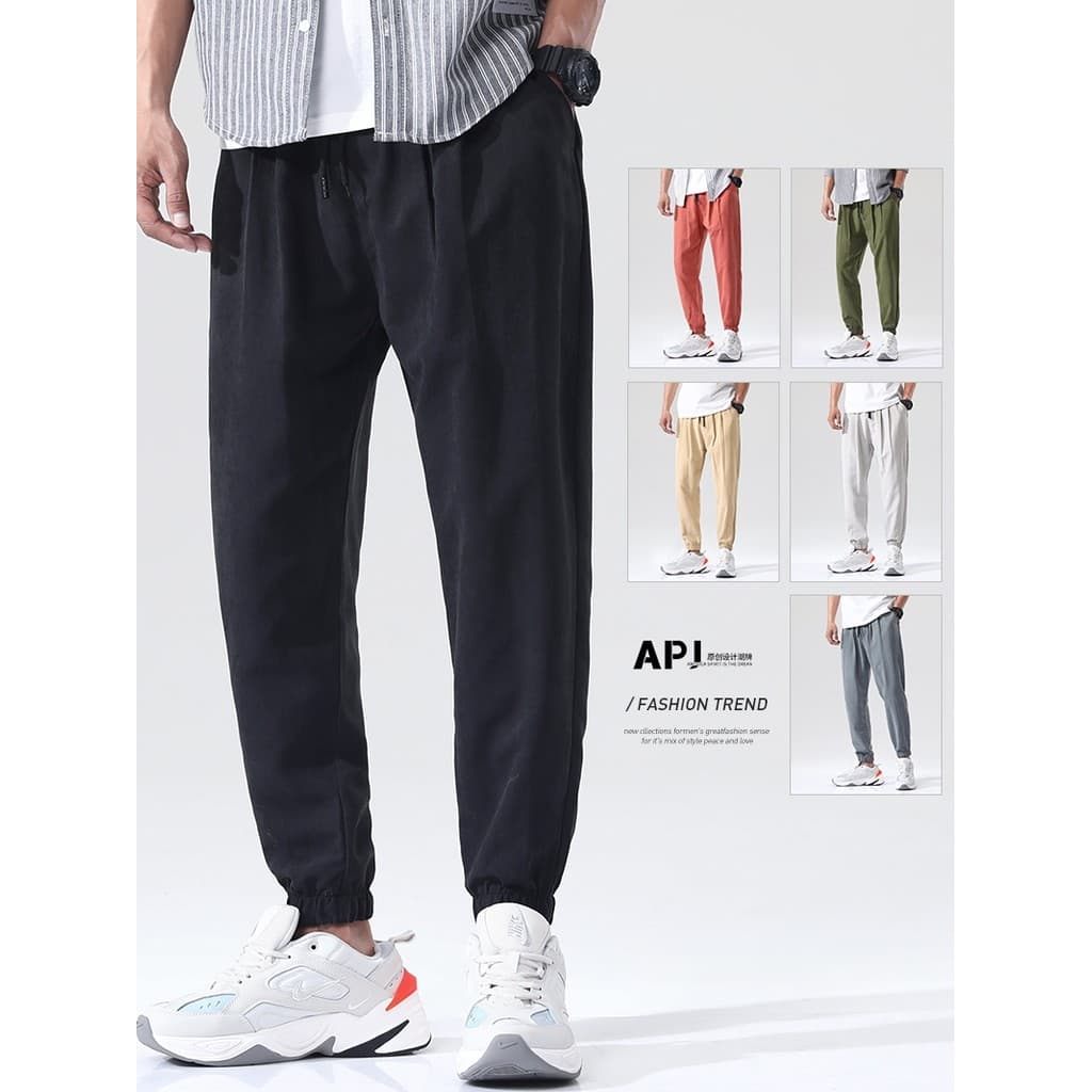Calças de tornozelo masculinas verão calças casuais finas Street Wear tornozelo-perna Sweatpants meninos Harem calças ma