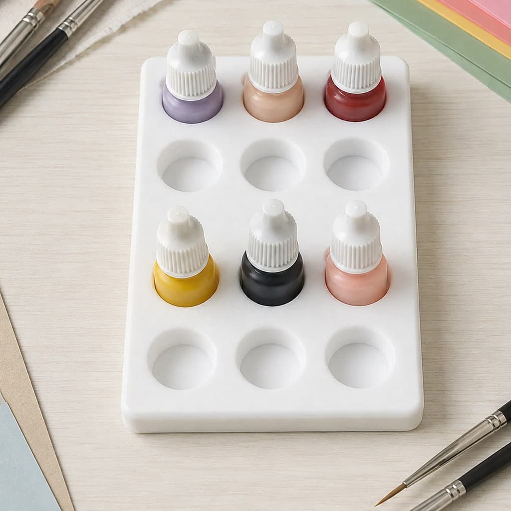 Suporte Bancada Mesa Organizador Tinta 12 Cavidades Suporte