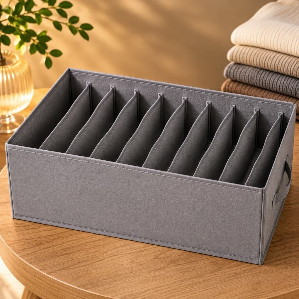Organizador de Roupas Colmeia 9 Divisórias | Organizador de Guarda-Roupa para Camisetas e Roupas Dobradas | Com Alça