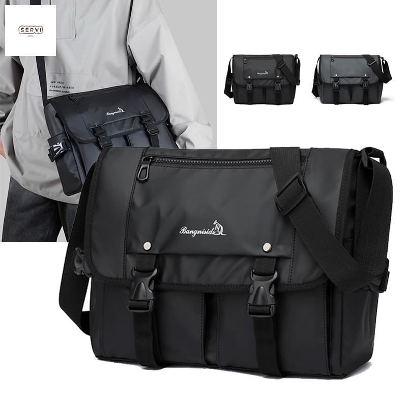 Bolsa De Ombro Oxford Impermeável Masculina-Moda Crossbody Com Grande Capacidade