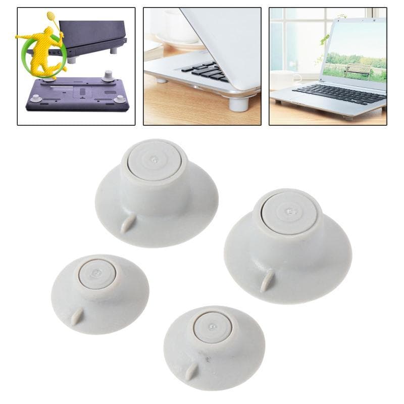 [Asiyy] 4 Peças Suporte De Almofada De Canto Para Resfriamento De Laptop Acessório De Ventosa Cinza Dissipação De Calor