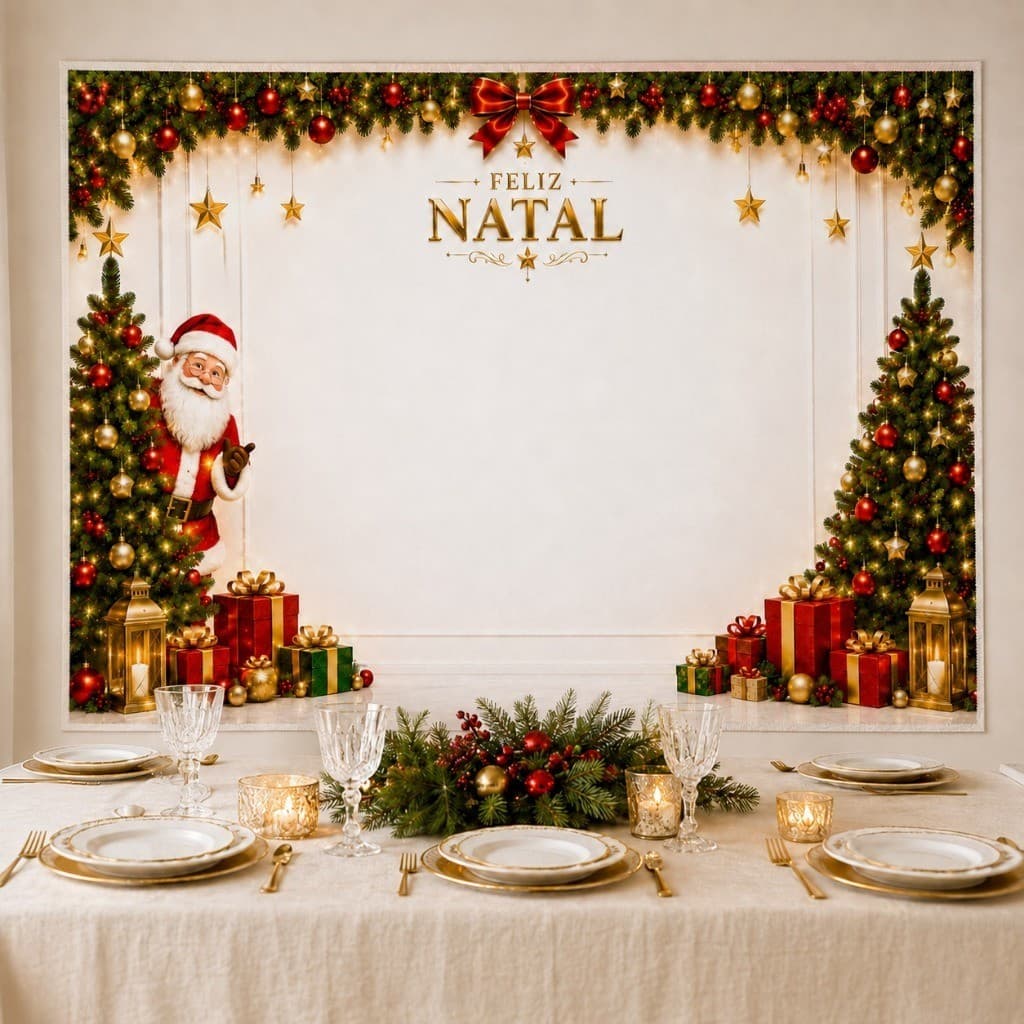Decoração de Natal 1,95x1,45m Painel Fundo Fotográfico para Fotos