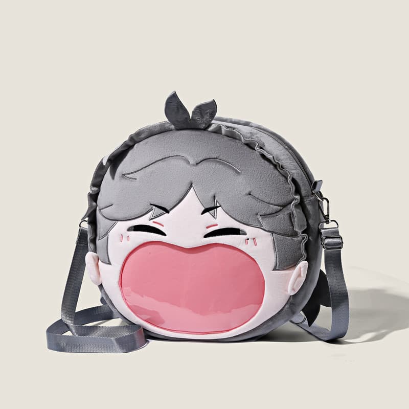 2026 voleibol menino Takayuki Sugawara grande boca dor saco Anime Bar Chiguko armazenamento Cross-corpo mochila transpar