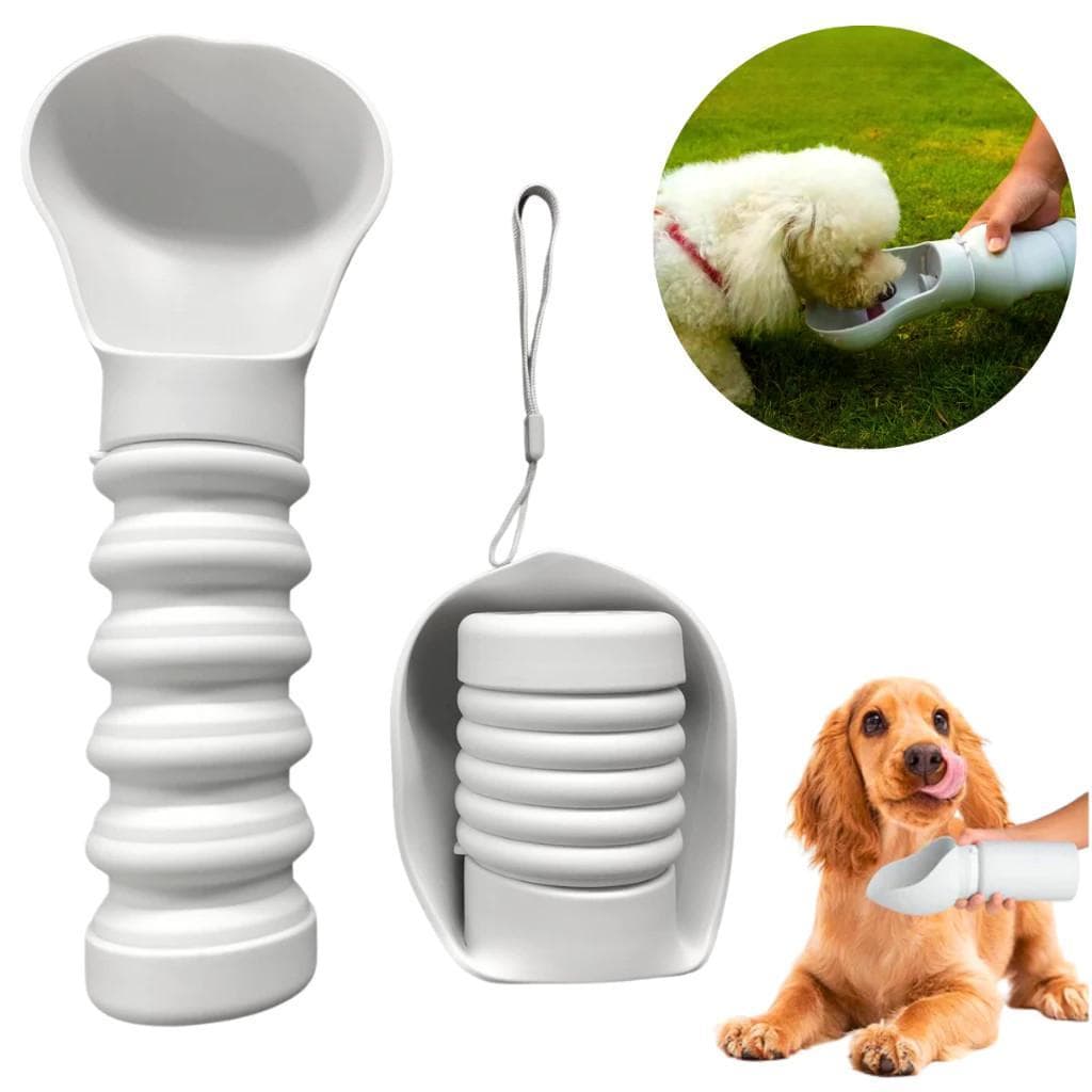 Garrafa de Água Para Cachorro Cães Gatos Bebedoro Pet Portatil De Silicone Dobravel 550 ml