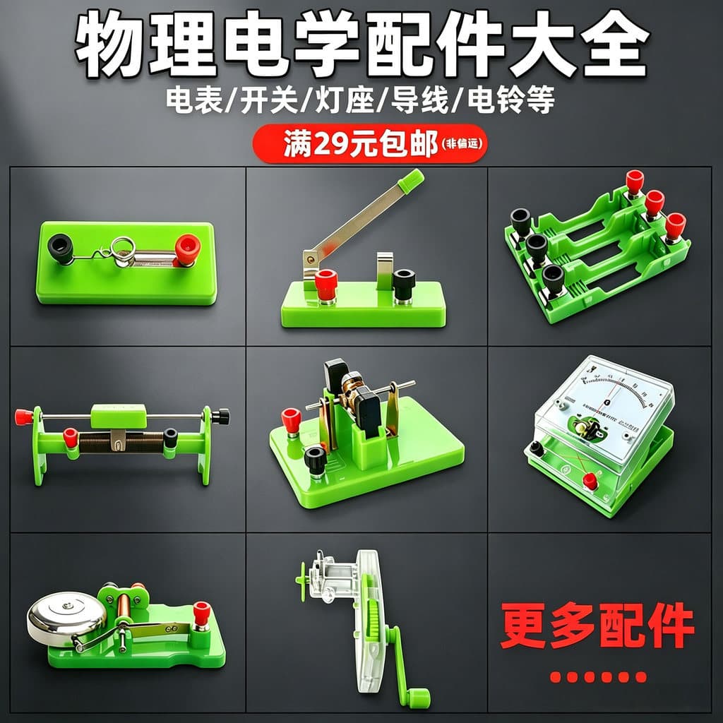 Experimento de circuito físico do ensino médio Junior Three Single-Knife Interruptor de arremesso duplo Suporte de lâmpa