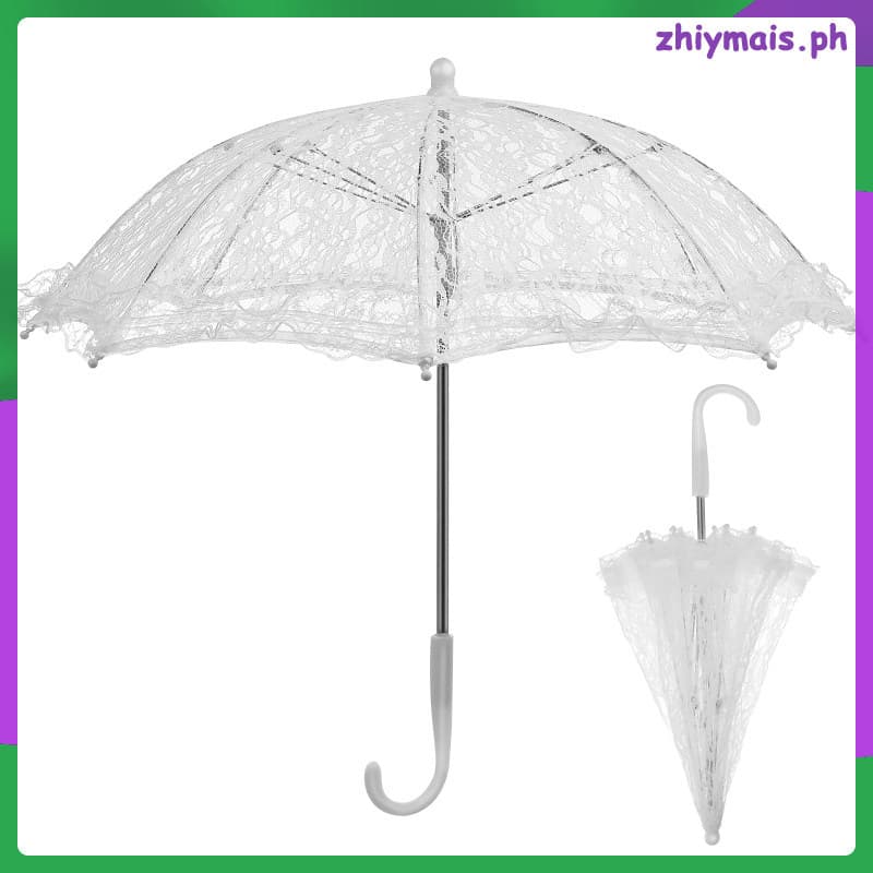 1 Peça Guarda-Chuva De Renda Branca Adereço Para Foto De Noiva Com Moldura De Ferro zhiymais