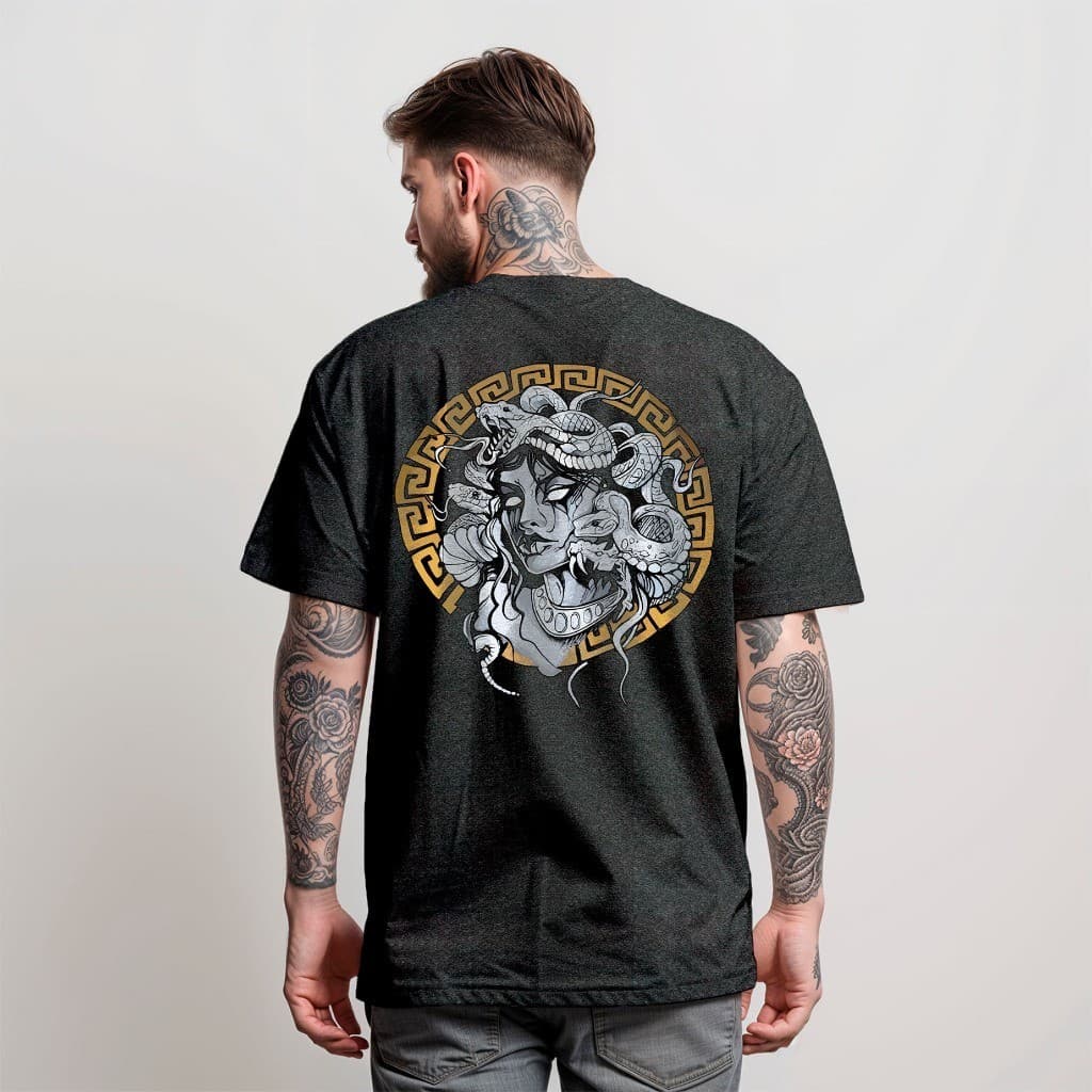 Camiseta Camisa MEDUSA MISTICA GRÉCIA Blusa Grecia AntigaT-Shirt Masculina Manfinity 100% Algodão