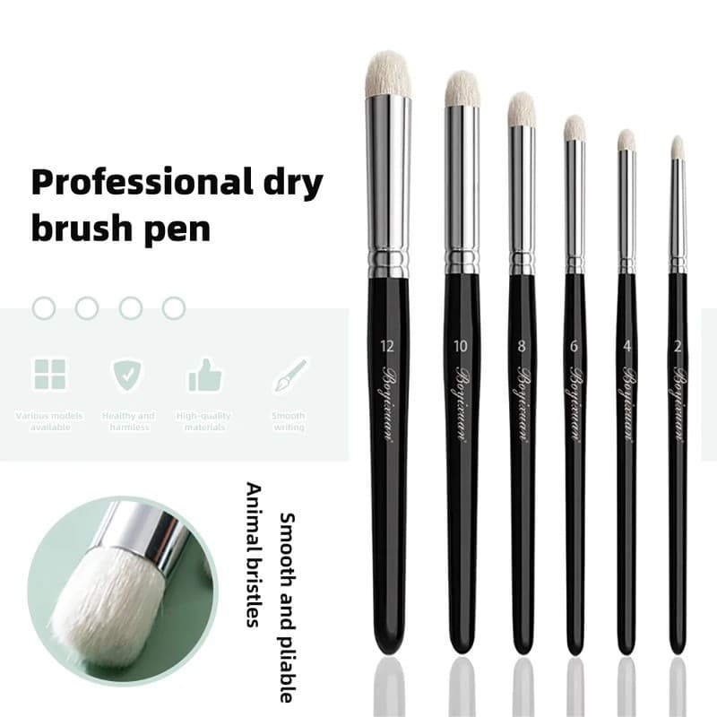 3/6 Pçs Escova Seca Pintura Cabelo De Cabra Profissional Conjunto De Pincéis Em Miniatura Para Arte Acrílico Aquarela Mi