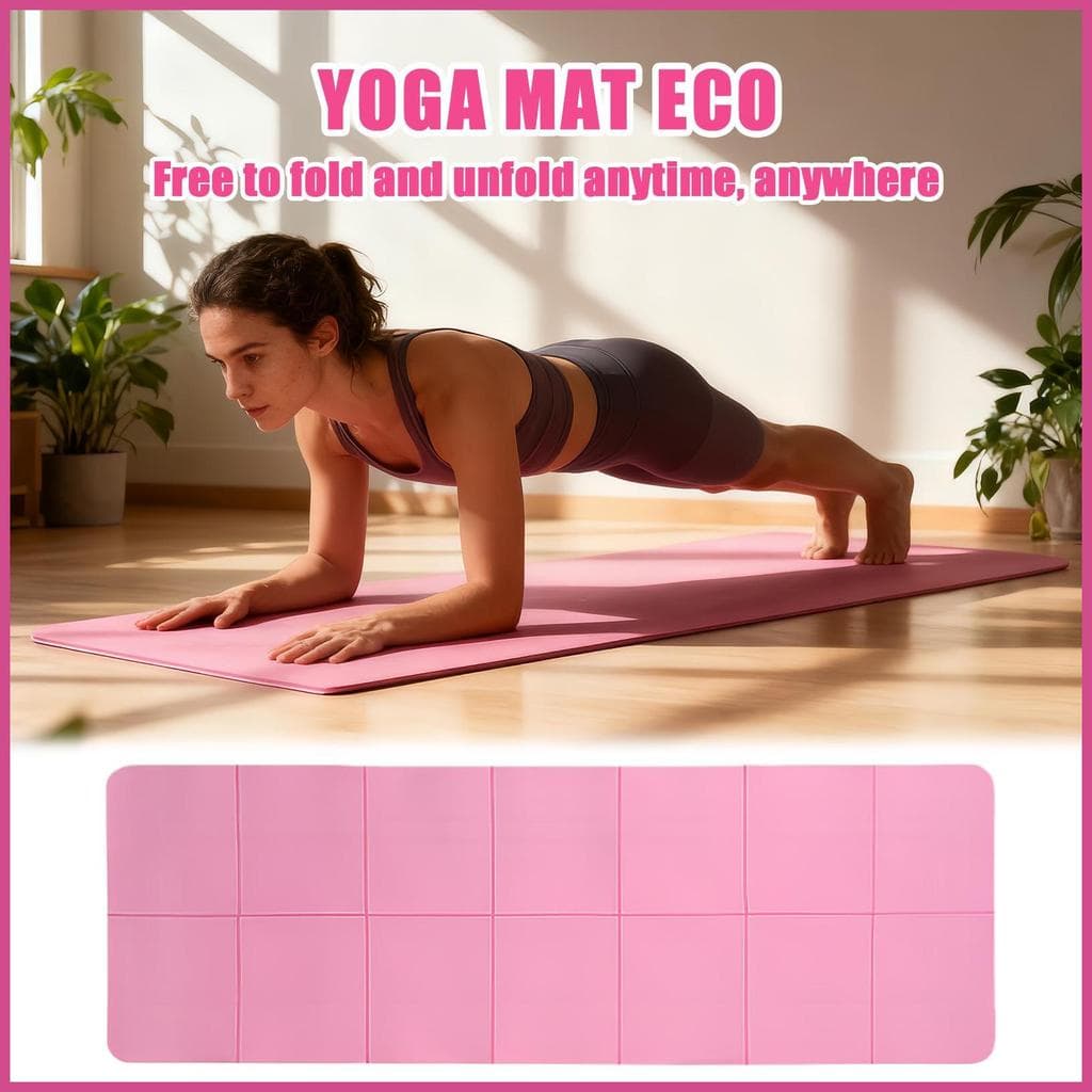 Tapete De Yoga Dobrável 72x24 Polegada Almofada Portátil Exercício Para Mulheres Treino Pilates Viagem Casa mubow1br