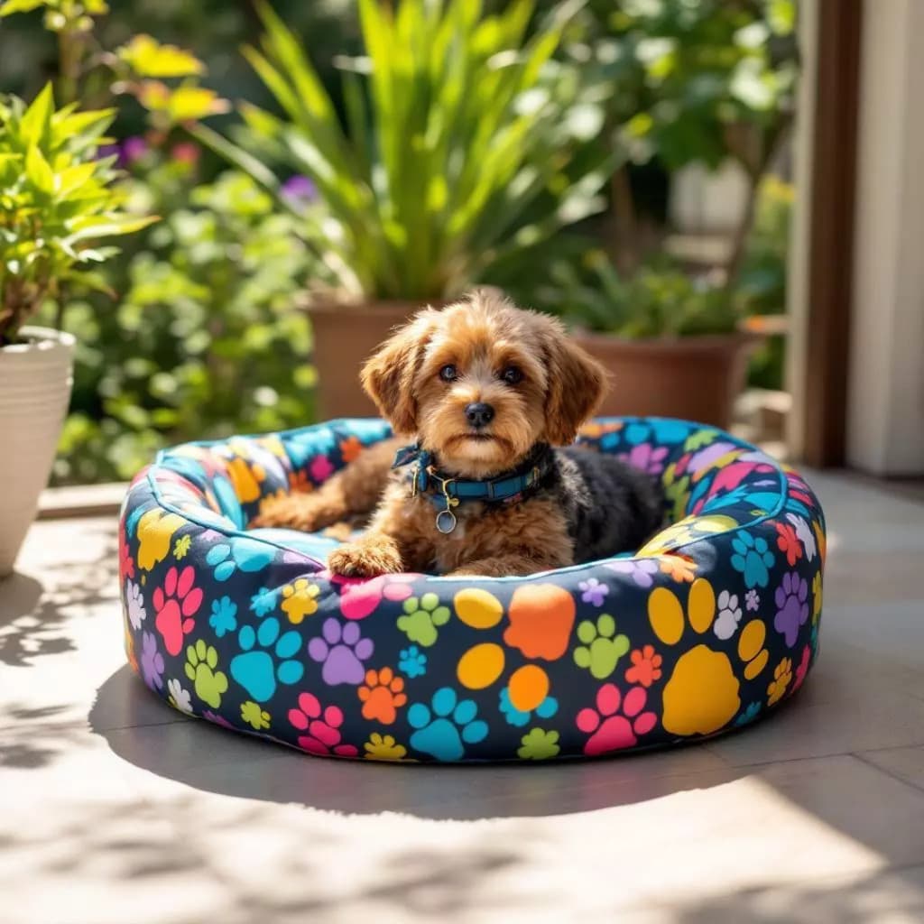 Cama Redonda para Gatos e Cães Médios – Lavável e Aconchegante 50cm