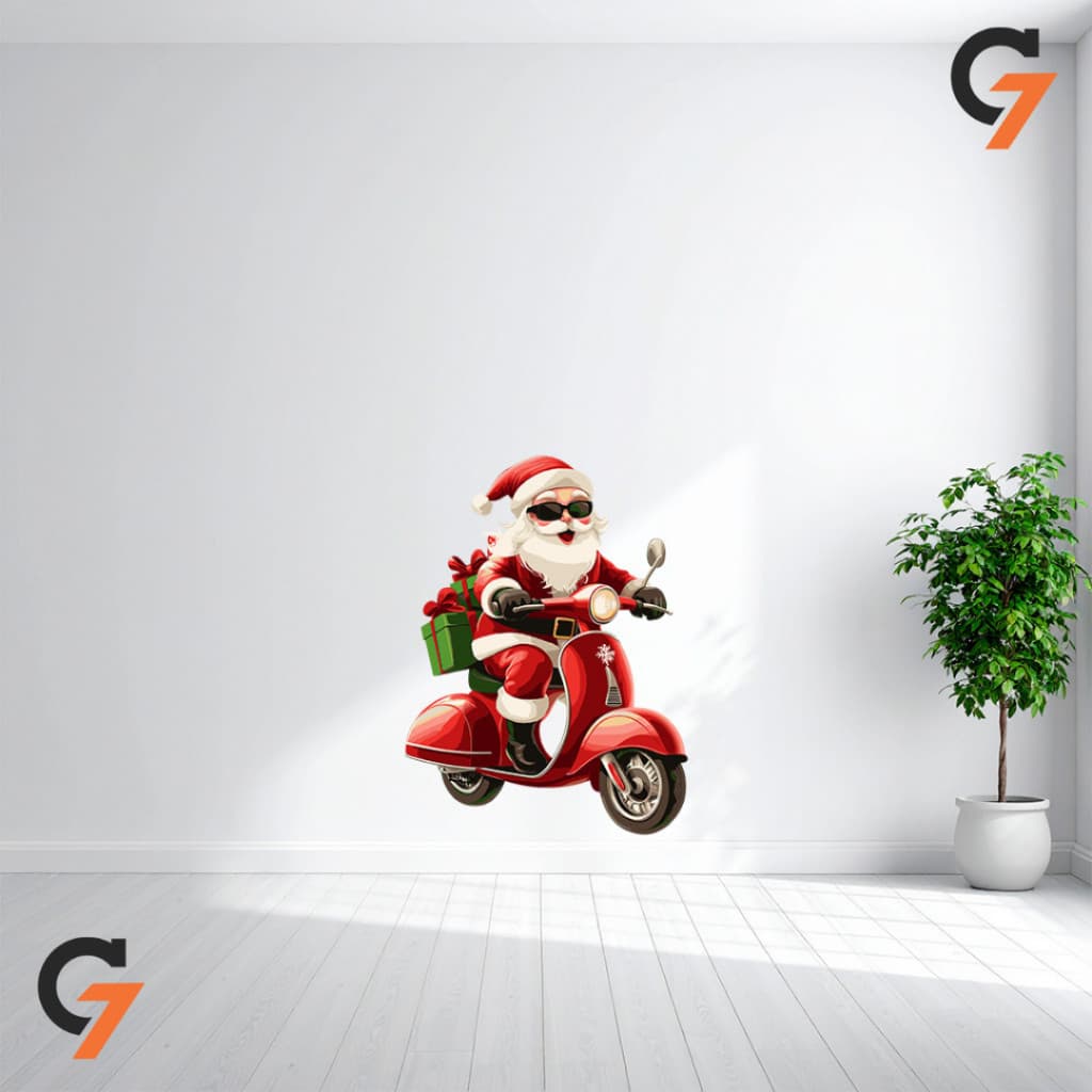 Adesivo de Parede Decoração Papai Noel Natal Presentes Autocolante Lavavel Para Vitrines Casa