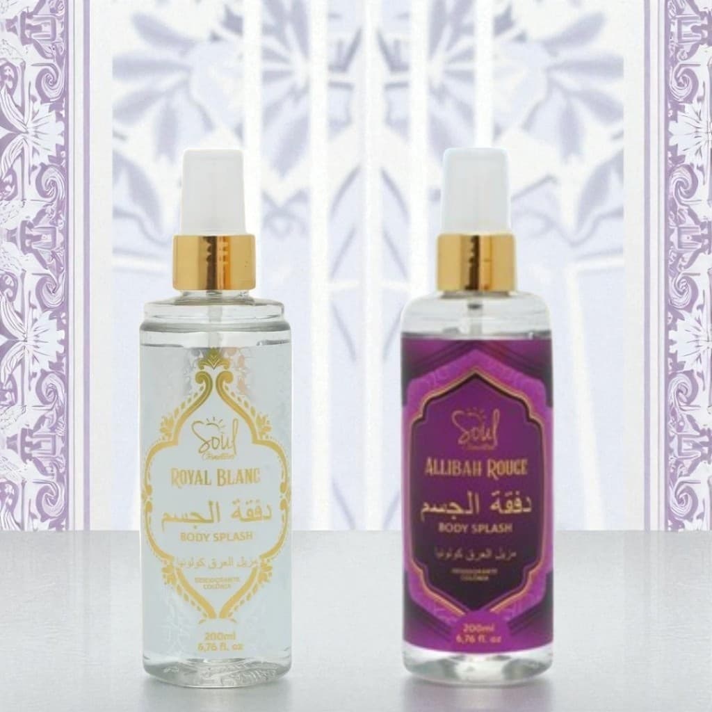 Kit 2 Body Splash Árabe Fragrância Oriental Masculina E Feminina Colonia Corporal Premium Casal Duo