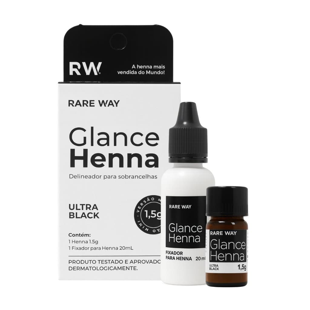 Henna Sobrancelha Glance Rare Way Mini 1,5 G Ultra Black - Designer Para Sobrancelha