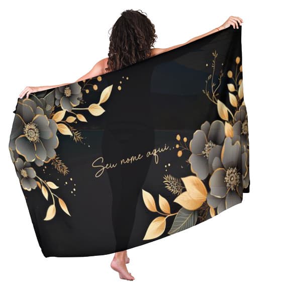 Canga Saida de Praia com nome personalizado 90x140cm