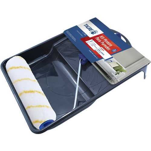 Conjunto para Pintura com 3 Peças (Rolo Antirrespingo, Garfo e Bandeja) - Tigre