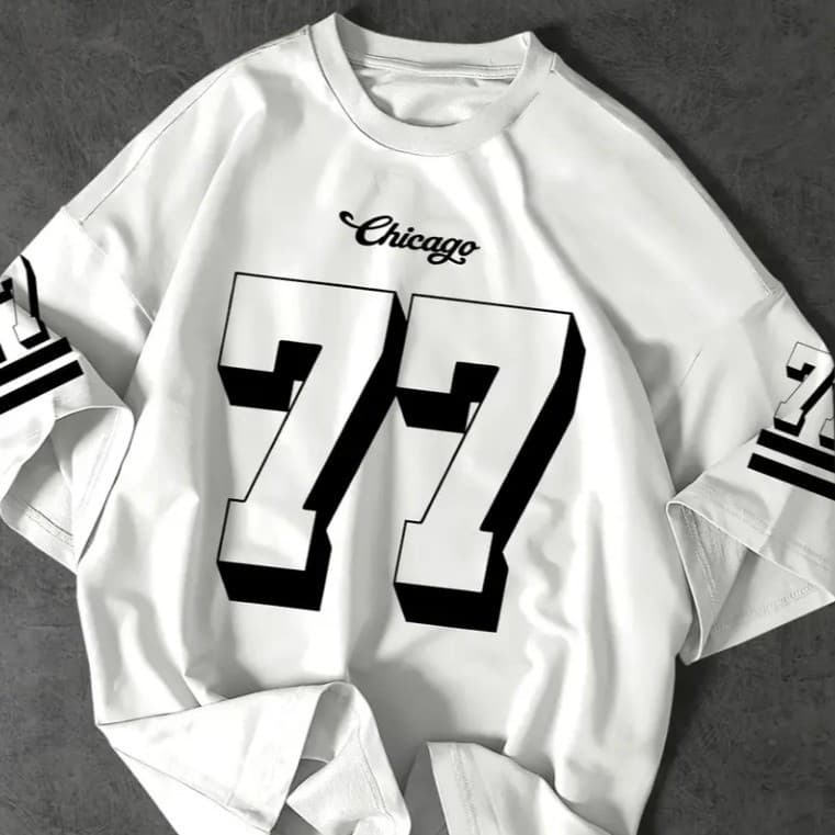 Camiseta T-shirt Unissex Chicago 77 Premium 100% Algodão Estilo Streetwear