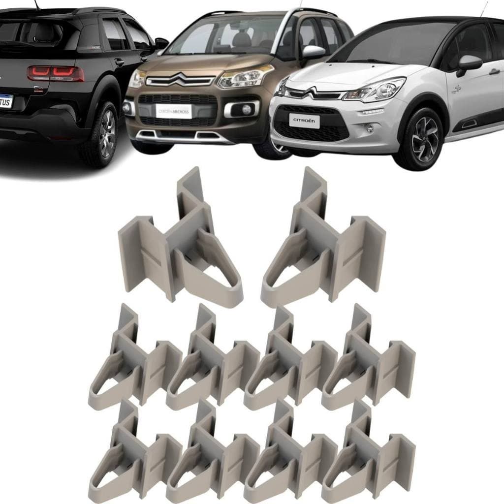 (10 Peças) Presilhas Soleira Interna Porta Citroen C3 C5 Ds3