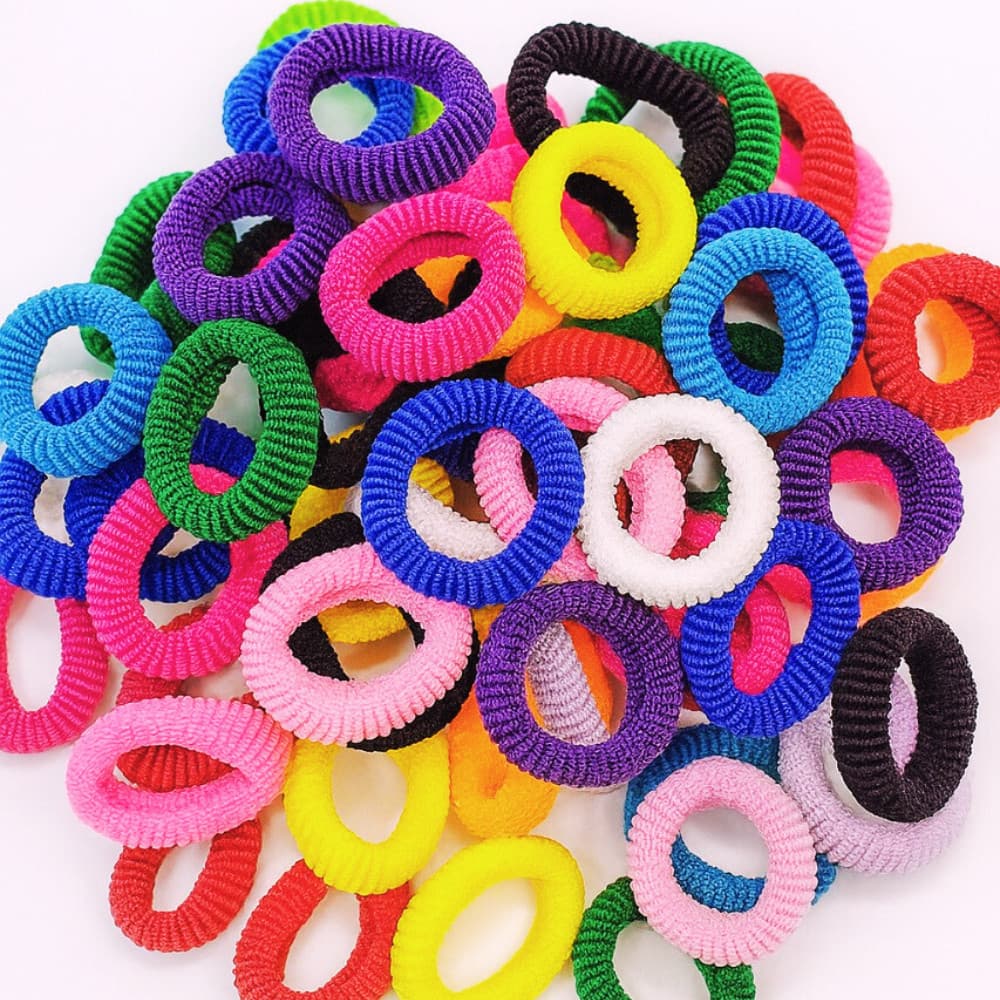 Kit com 150 Xuxinhas de Cabelo Coloridas – Antipuxão, Confortáveis e Estilosas!（Elastico--003）