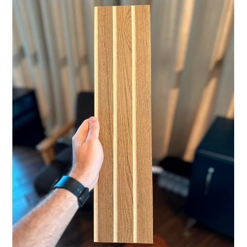 60 Placas Ripada Adesiva Autocolante Decoração Parede 45x11 Cor Ripado Freijó