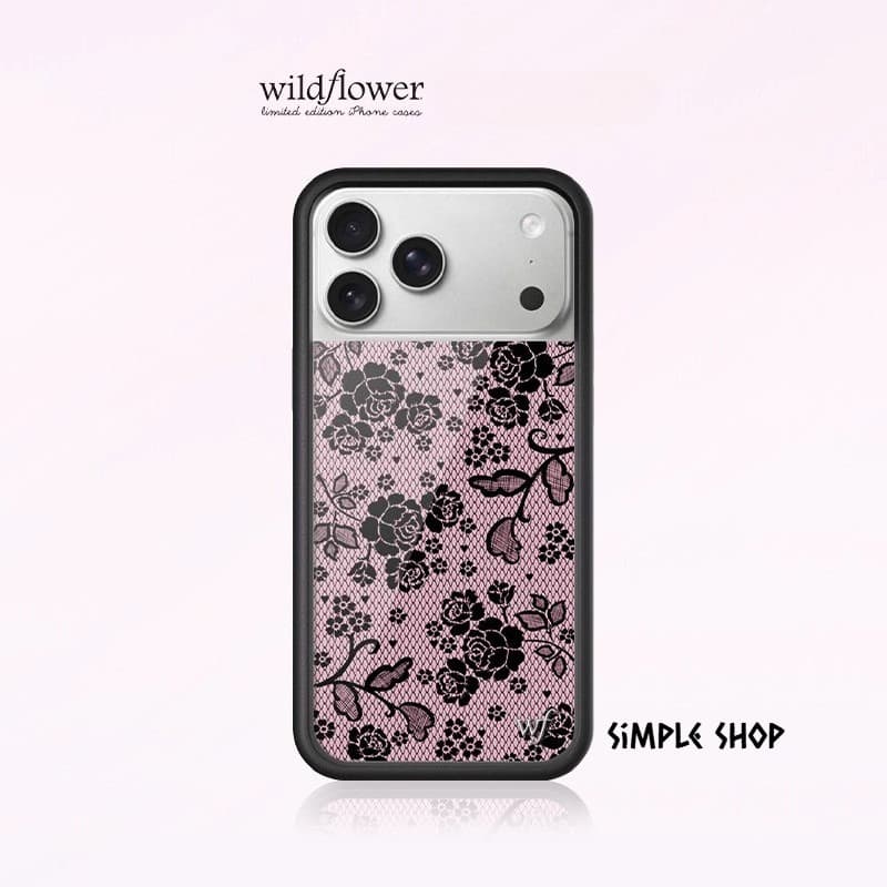 Capa De Telefone De Luxo Com Flor De Renda De Flores Silvestres Para IPhone17Air 17 16 15 14 13 12 ProMax Plus Soft Side