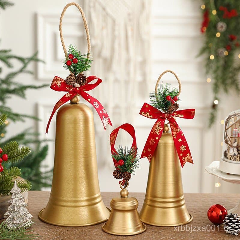 Nova Sino de Natal Grande Sino de Metal Decoração de Árvore de Natal Ornamento de Cena Pingente de Sino de Natal EI02