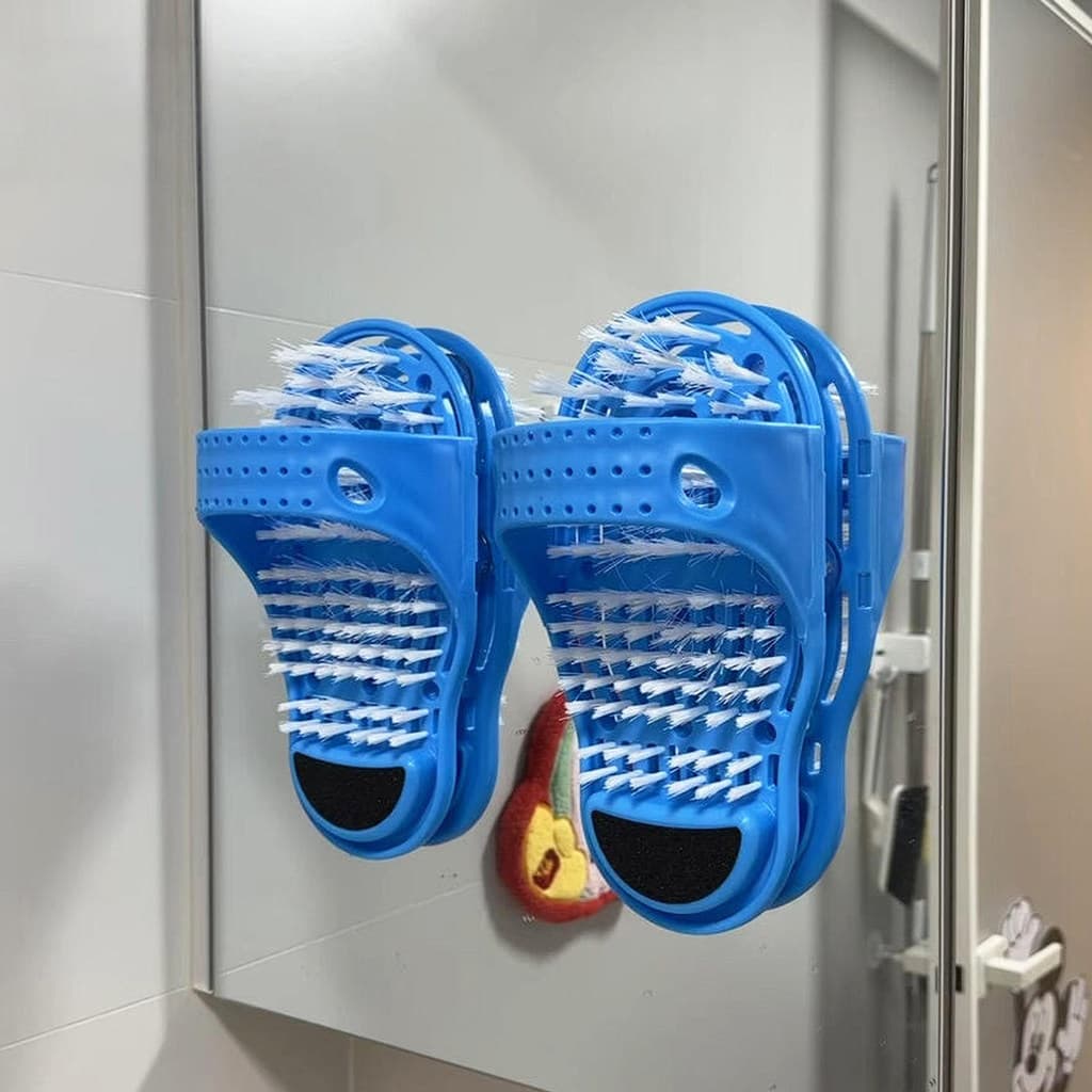 Novo estilo para lavar os pés, ferramenta útil para esfregar os pés preguiçosos, escova para lavar os pés do banheiro, s
