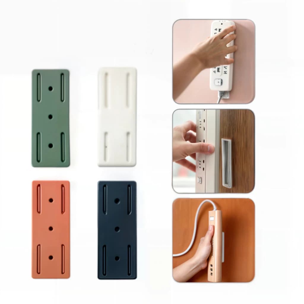 Kit 20 Suportes Adesivos Premium | Organizador Multiuso para Filtro de Linha, Cabos, Extensão e Roteador | Fixação Forte