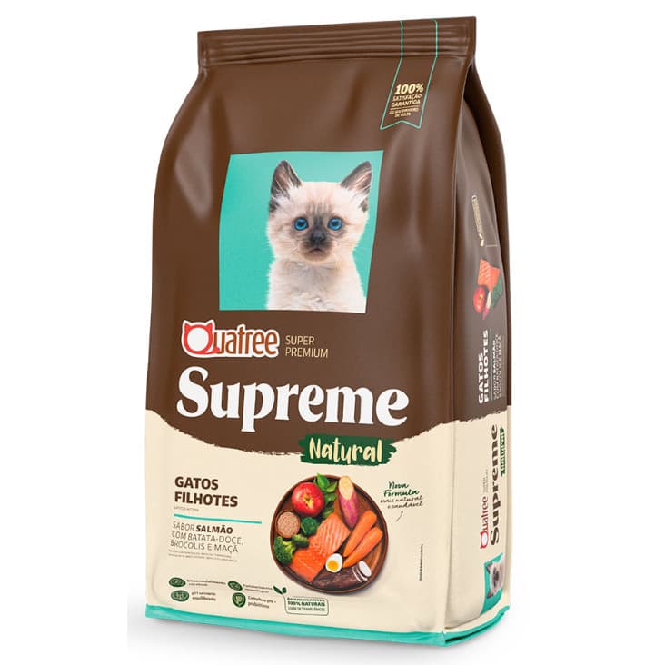 Ração Quatree Supreme Gatos Filhotes Salmão e Batata Doce - 1kg