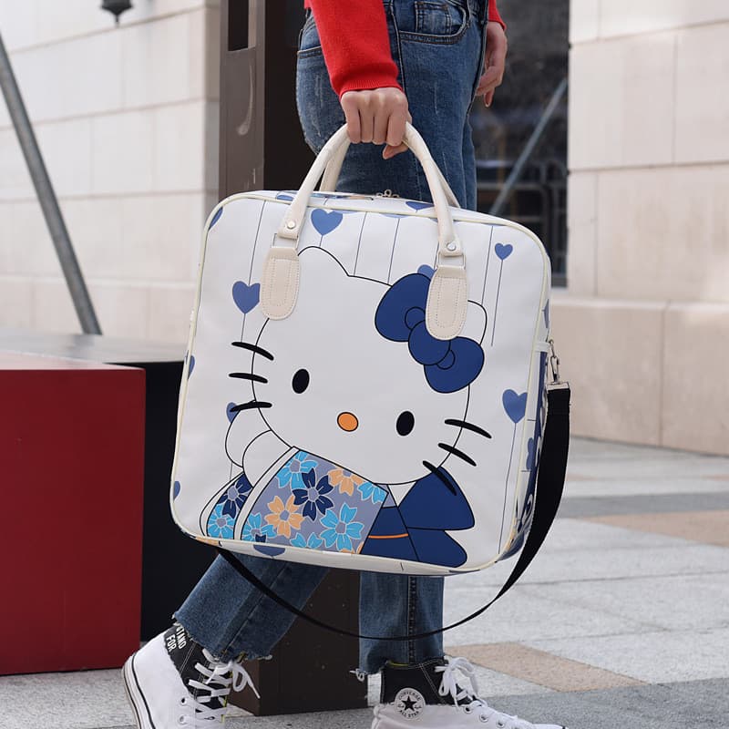 Versão coreana dos desenhos animados saco de viagem bolsa feminina à prova dwaterproof água saco de bagagem do plutônio