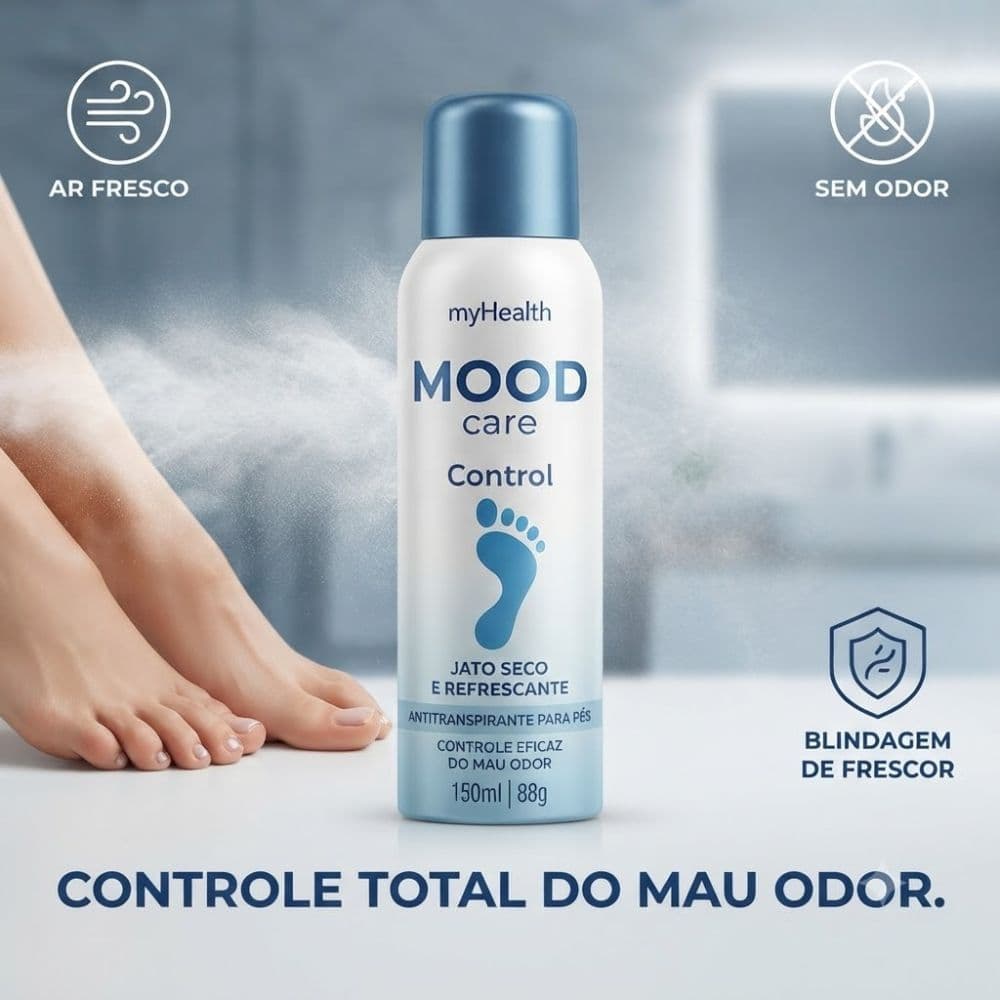 Desodorante para Pés Mood Care Control Jato Seco 150ml Proteção Contra Mau Odor