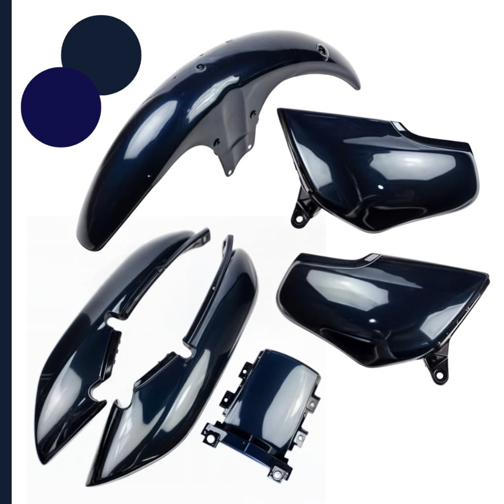 Kit Carenagem Cg Titan 125 Azul C/Brilho Envernizado Azul Biscaia Enseada 95 96 97 98 99 Paralama + Rabeta Completa + Ta
