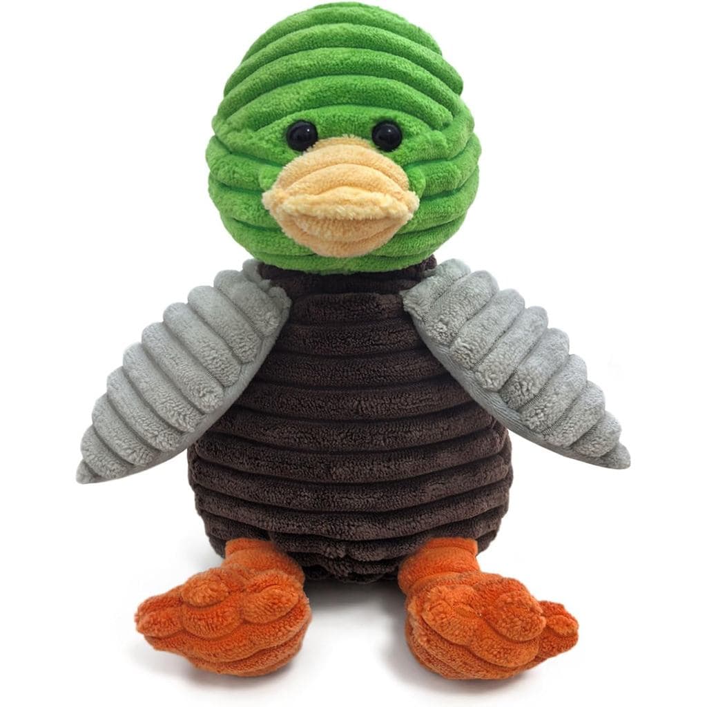 Pato Mallard de Pelúcia em Corduroy, Brinquedo Fofo de Pato Verde Peludo, Pelúcia Macia e Aconchegante para Meninos e Me