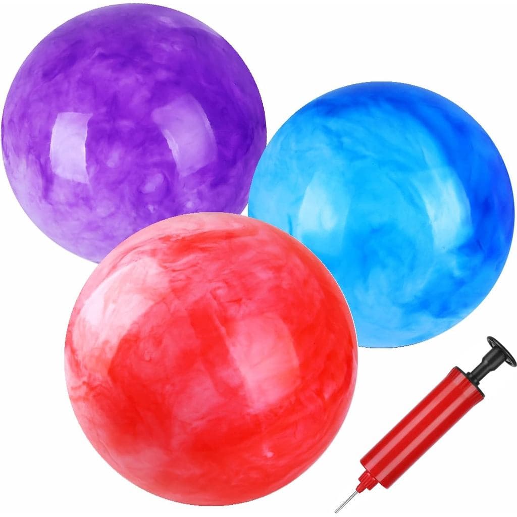 3 Bolas de Playground com Bomba, Bolas Infláveis de 9 Polegadas para Crianças, Praia, Escola, Kickball, Dodgeball e Jogo
