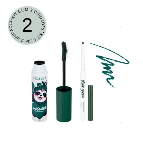 Kit Lápis + Máscara Para Cílios Big No Panda Verde - Vizzela