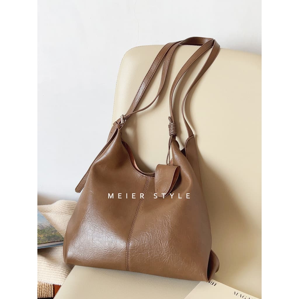 Ins Retro simples bolsa de couro macio estilo preguiçoso grande capacidade saco do mensageiro de um ombro criança-mãe sa