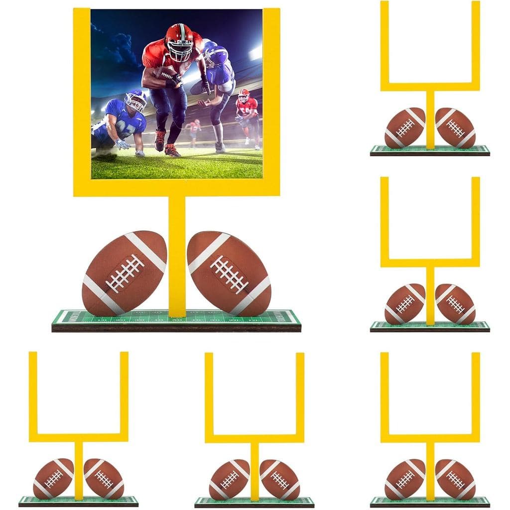 Conjunto de 6 Decorações de Mesa com Tema de Gol de Futebol - Peças Centrais Perfeitas para Dias de Jogo - Porta-retrato