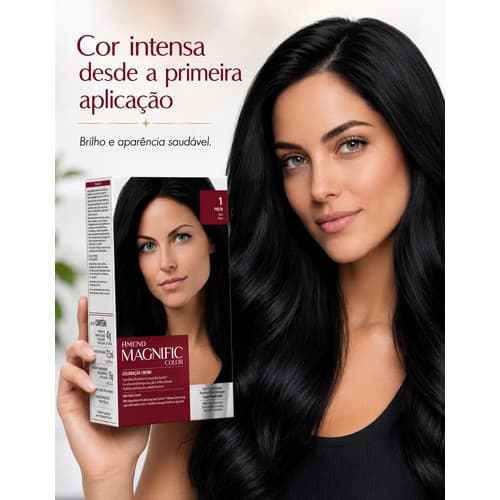 Kit 2 Tintura Amend Magnific Color Creme Coloração Preto 1.0 Petro 1.0