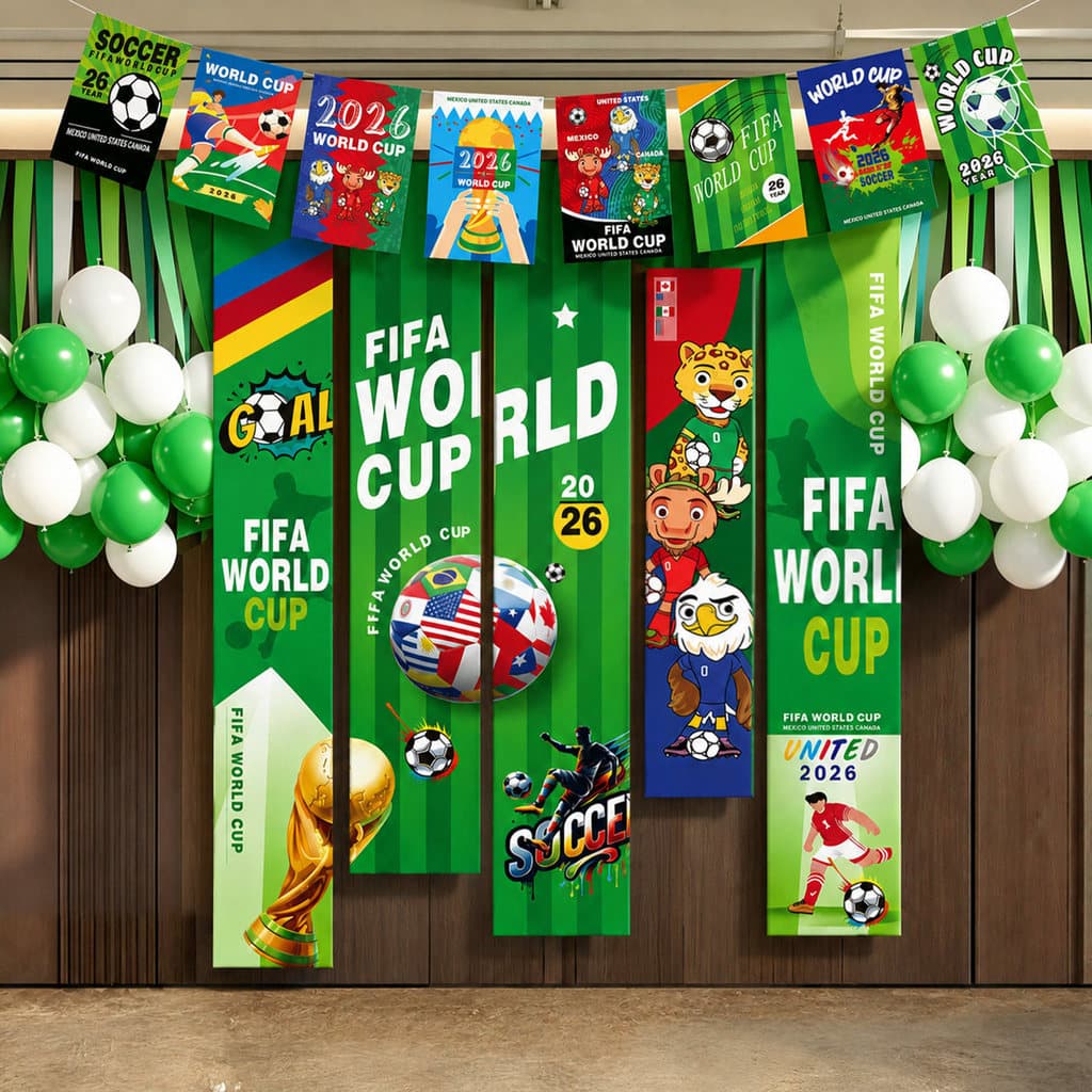 Copa do mundo tema de futebol tapeçaria balão decoração loteria loja Bar festa cena foto decoração suprimentos