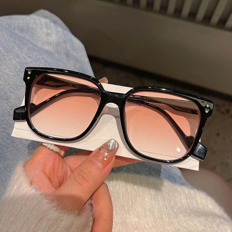 oculos de sol oculos blogueira feminino oculos de sol feminino Estilo coreano quadrado grande quadro Blush gradiente cor