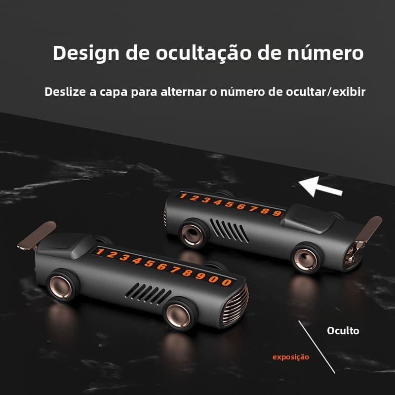 GT01 Modelo de carro esportivo Aromaterapia em movimento Placa de licença Privacidade pode ocultar sinal de estacionamen