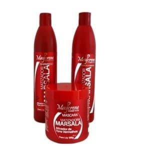 Kit Marsala Matizador para Cabelos Vermelhos shampoo + cond + masc - Pronta Entrega