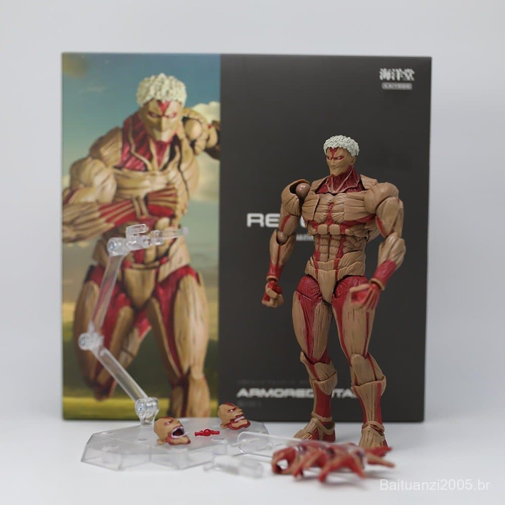 Figura de Ação Kaiyodo Armored Titan de 17cm, Revoltech Incredible YAMAGUCHI, Attack on Titan, Eren Jaeger, Modelo de Br