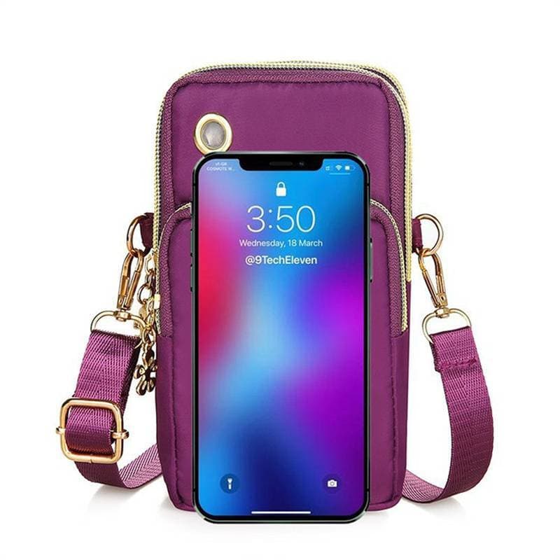 [gongj] Impermeável Nylon Mulheres Crossbody Telefone Ombro Bolsa Pequena Caso Cinto Carteira