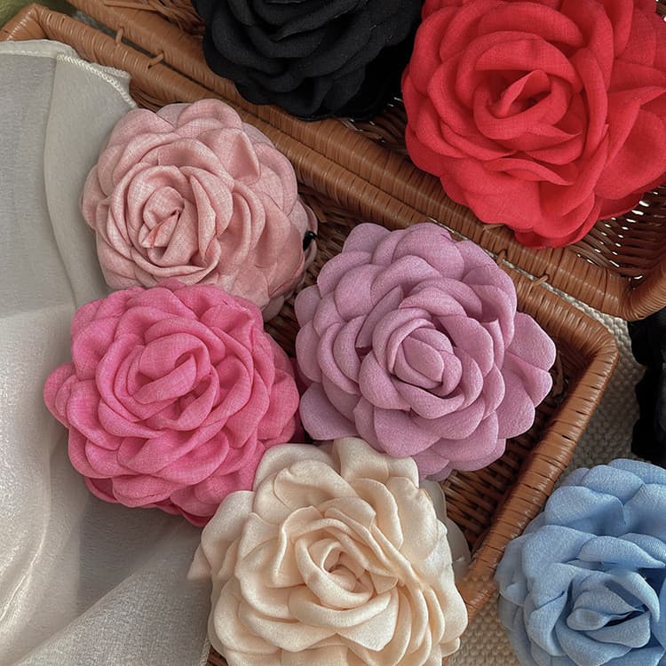Presilha de cabelo em formato de rosa para mulheres, acessório de cabelo floral de novo estilo, presilha tipo tubarão pa