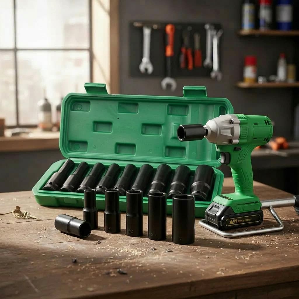 Kit Maleta Soquete de Impacto Material de Aço Carbono Alta Qualidade Soquete Sextavado Longo