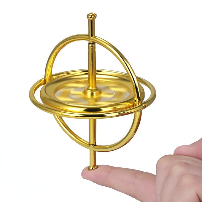 Brinquedo educacional clássico para crianças, giroscópio de metal para aprendizagem científica criativa, alívio de estre
