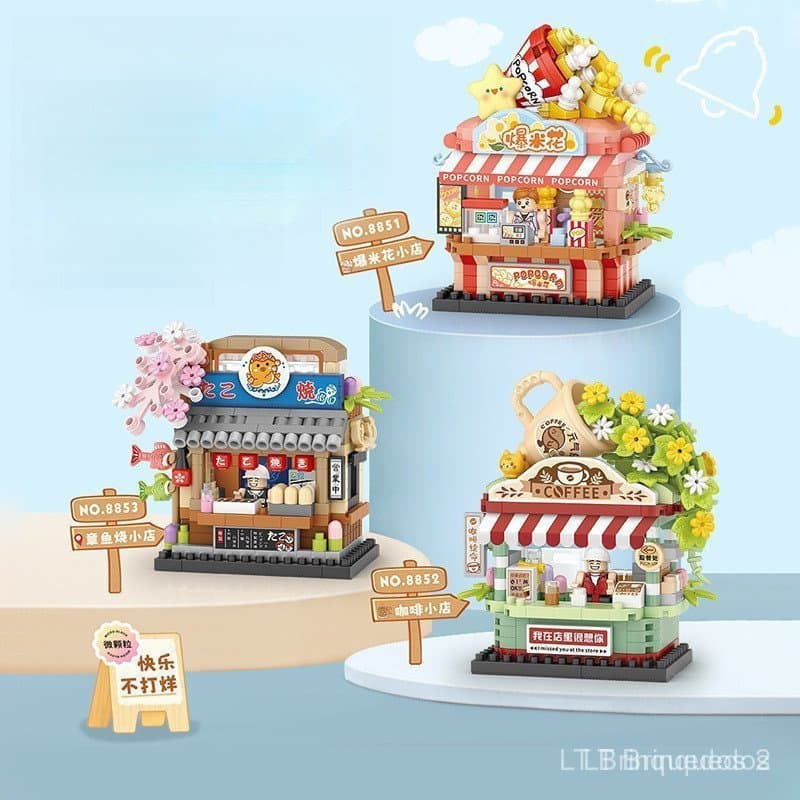 Compatível com blocos Lego, série de carrinhos de sobremesas e sorvetes, presente para meninas, brinquedo educativo de m