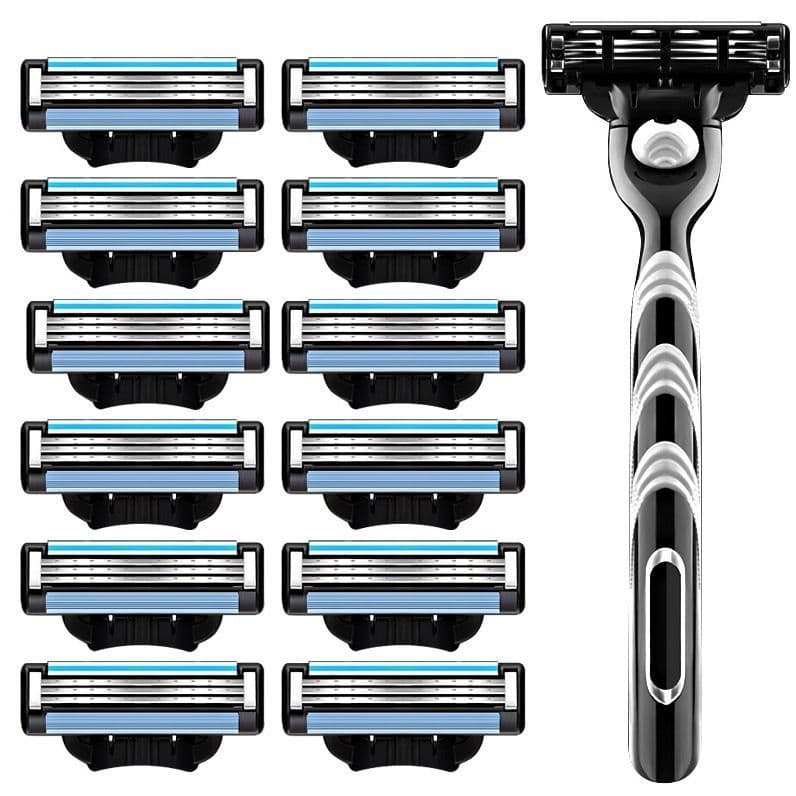 [Lâmina de barbear de três camadas] Lâmina de barbear Manual Universal afiada de 3 lâminas Geely Faca de barba com lâmin