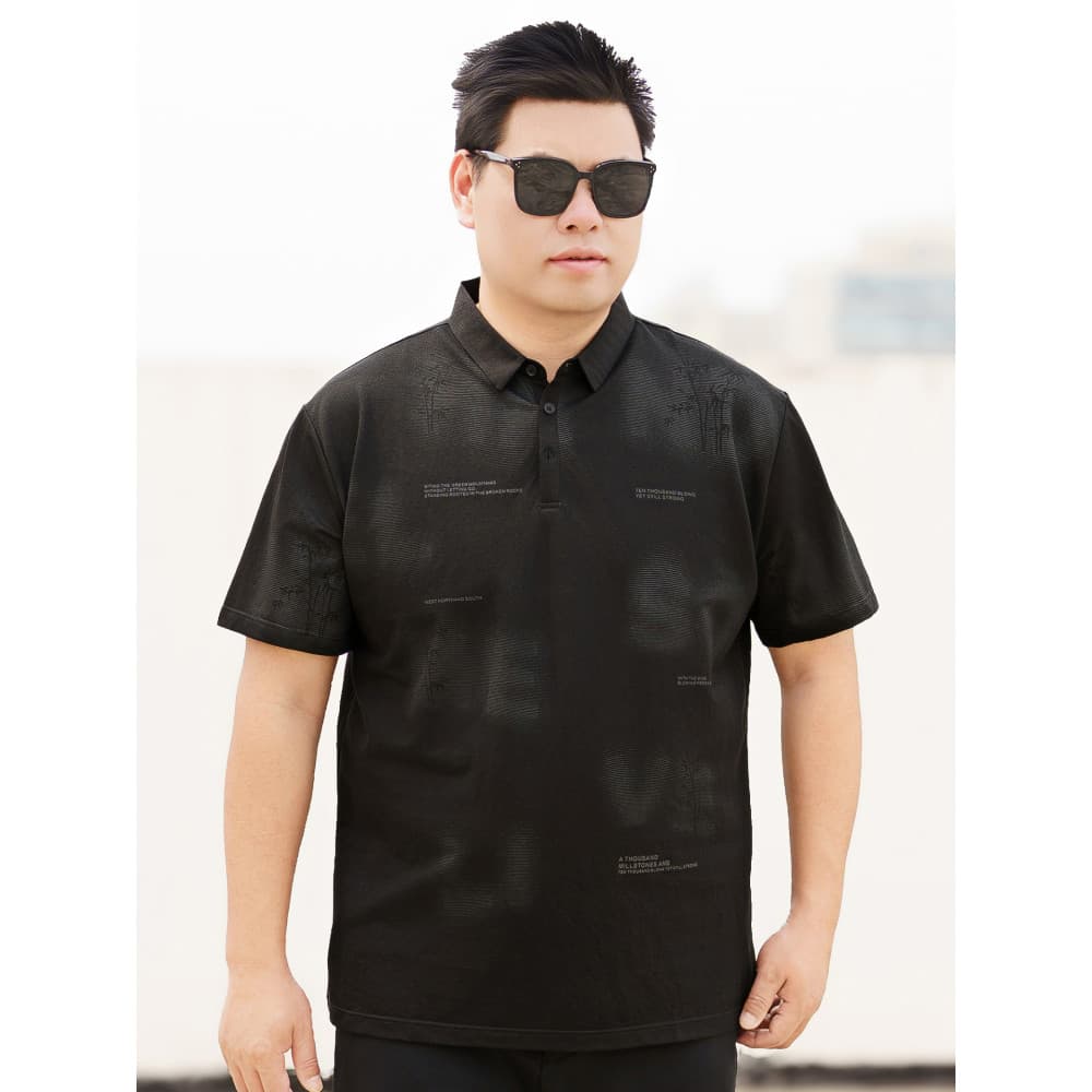 Camiseta masculina de verão solta fina de manga curta gorda Plus Size camisa polo impressa All-Match Casual lapela camis