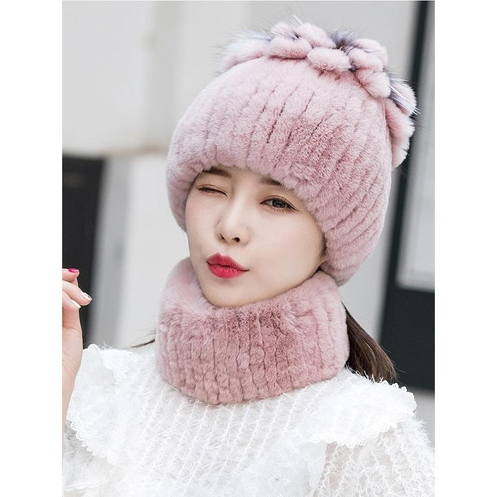 W inverno chapéu feminino moda estilo ocidental Rex pele de coelho mãe chapéu senhoras novo estilo lã engrossado quente